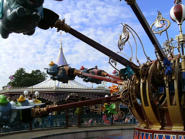 Famous Dumbo kid's ride at Walt Disney World